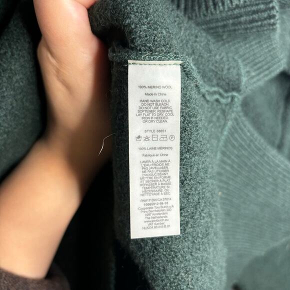 Tory Burch Sport Merino Wool Crew Sweater Green Size XL - Picture 4 of 5